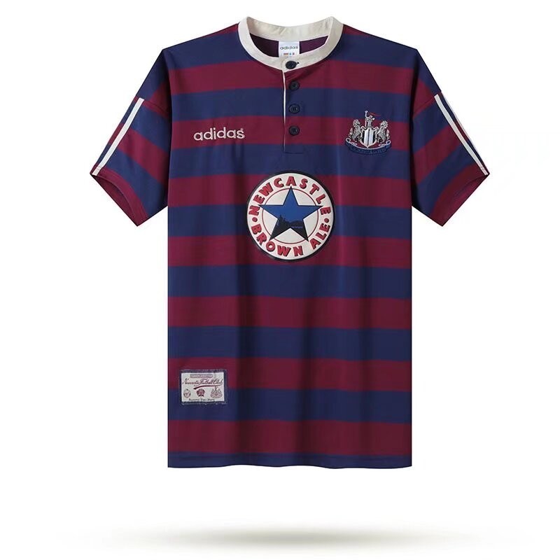 S-xxl 1995-96 Newcastle away jersey แขนสั้นคุณภาพสูงอุปกรณ์ฟุตบอลรุ่นย้อนยุค