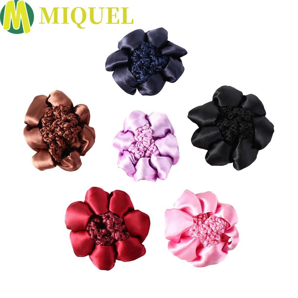 Miquel เกาหลี Bun Snood พยาบาลสําหรับสาวยืดหยุ่น Tie Headwear เต้นรําอุปกรณ์เสริมผม Hairgrips ฝาครอบสุทธิ