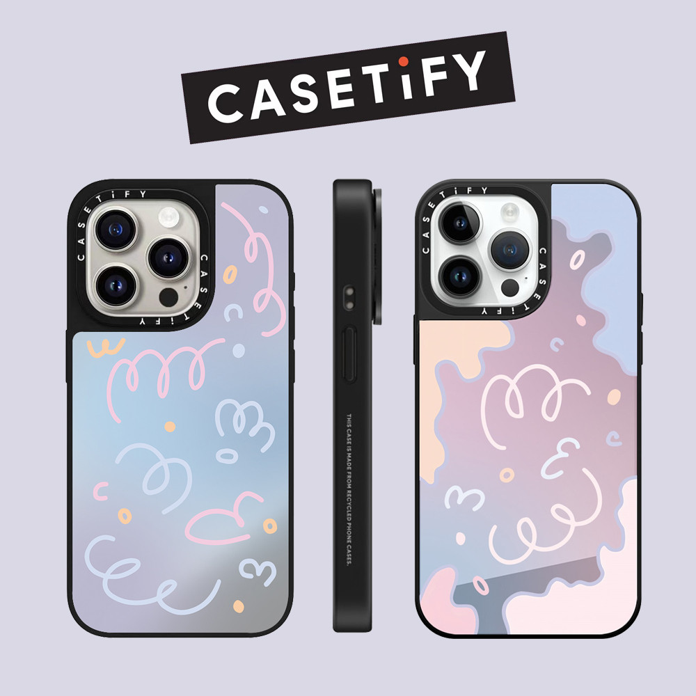 Drop proof CASETIFY เคสโทรศัพท์สําหรับ iPhone 16promax 16pro 16 15Pro 15promax 14promax 13 13promax พิมพ์ด้านข้างเคสแข็งเส้นที่มีสีสัน 12promax กรณี iPhone 11 กรณีคุณภาพสูง