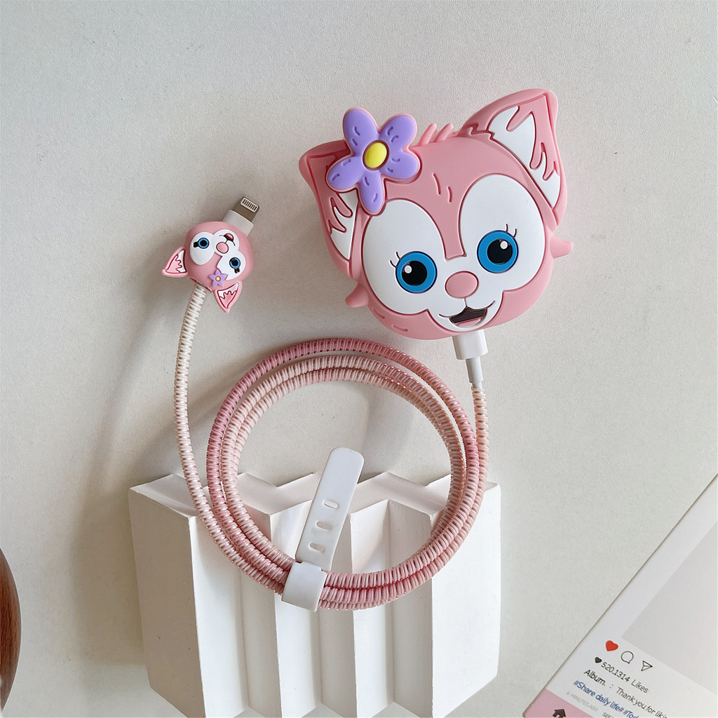 การ์ตูน Linabell Charger สําหรับ iPhone 15 promax 20w A2344 A2902 ปลั๊ก 3 ขาเหมาะสําหรับ Charger เคส