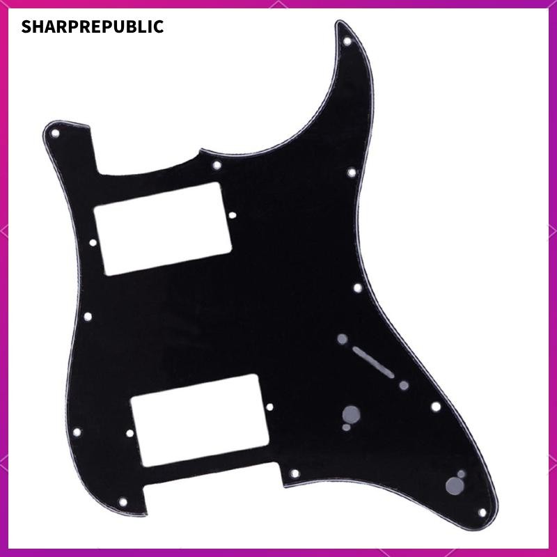 [Sharprepublic] ปิ๊กการ์ดกีตาร์ 11 รูสําหรับกีตาร์ไฟฟ้า DIY อะไหล่ส่วน 2 ชั้นสีดํา