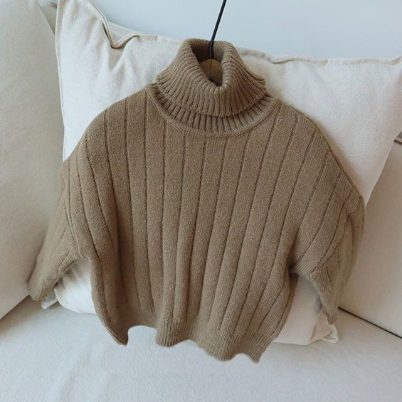 เด็กเสื้อกันหนาวชั้นเดียวขนแกะเรียงรายเด็กชายและเด็กหญิง Maillard ขนแกะเรียงรายหนาคอเต่า bottoming เสื้อเสื้อกันหนาวเสื้อสวมหัว - รูปที่ 4