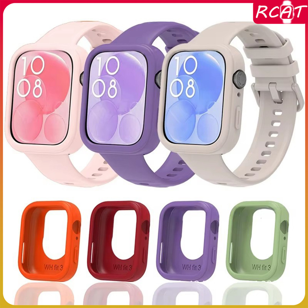 Soft TPU Case สำหรับ Huawei Watch Fit 5 4 3 /5 4 Pro Sport สายซิลิโคนพร้อมฝาครอบกันชนสำหรับนาฬิกาอัจฉริยะ อุปกรณ์เสริม