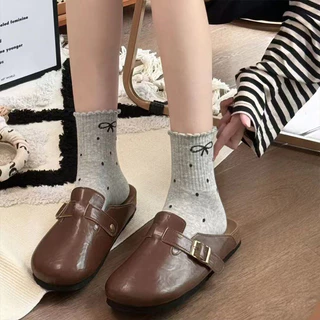 Strawbrary🍓ถุงเท้า สไตล์เกาหลี แฟชั่น 38-41 นิ้ว แบบสวม กันลื่น ผ้าฝ้าย ใส่สบาย ระบายอากาศ ถุงเท้า ผู้หญิง