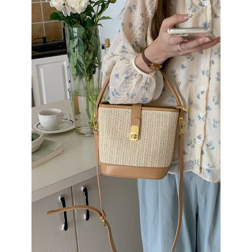 พร้อมส่ง กระเป๋าสาน แฟชั่น แบบน่ารัก P263