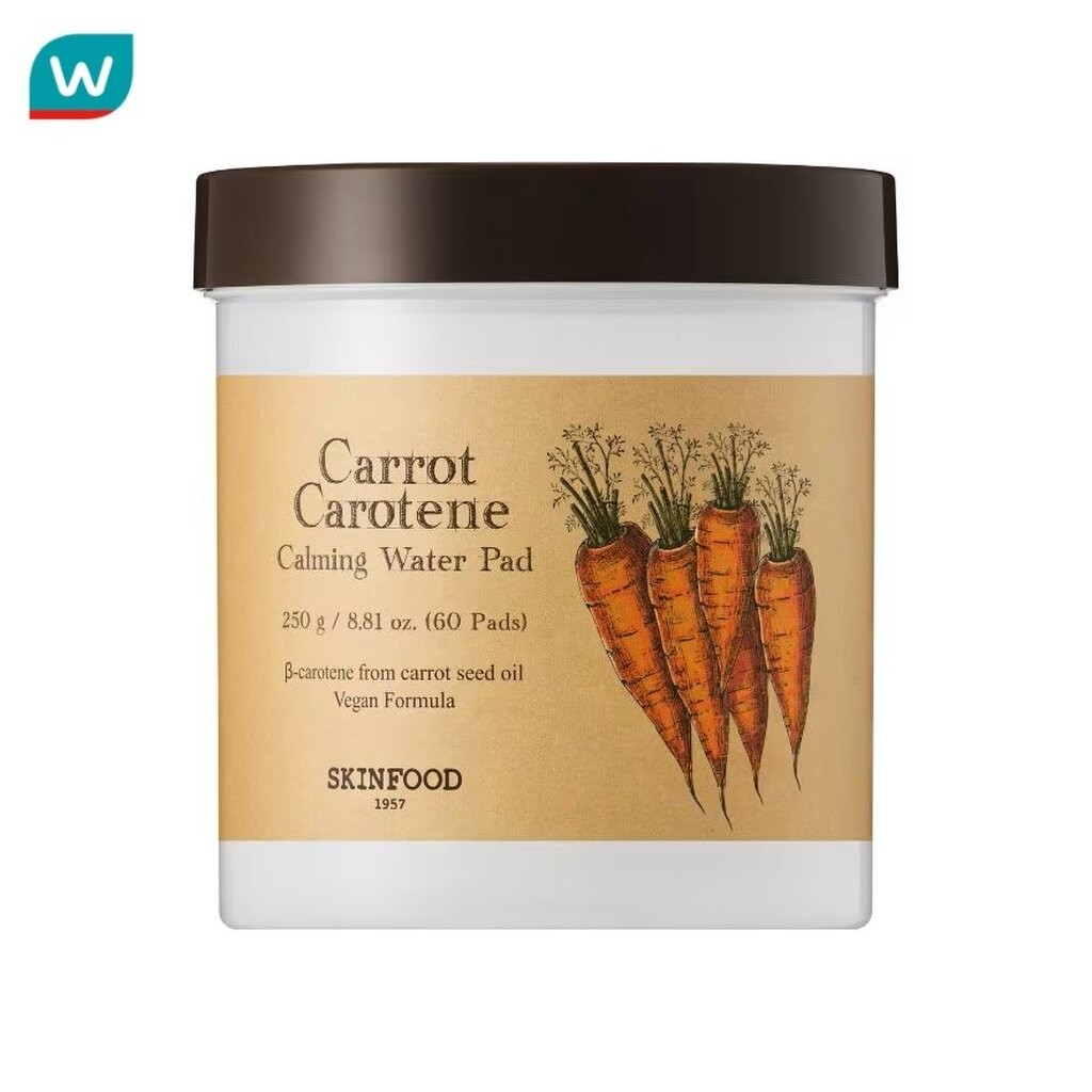 Skinfood สกินฟู๊ด แครอท แคโรทีน คาล์มมิ่ง วอเตอร์ แพด 60 แผ่น