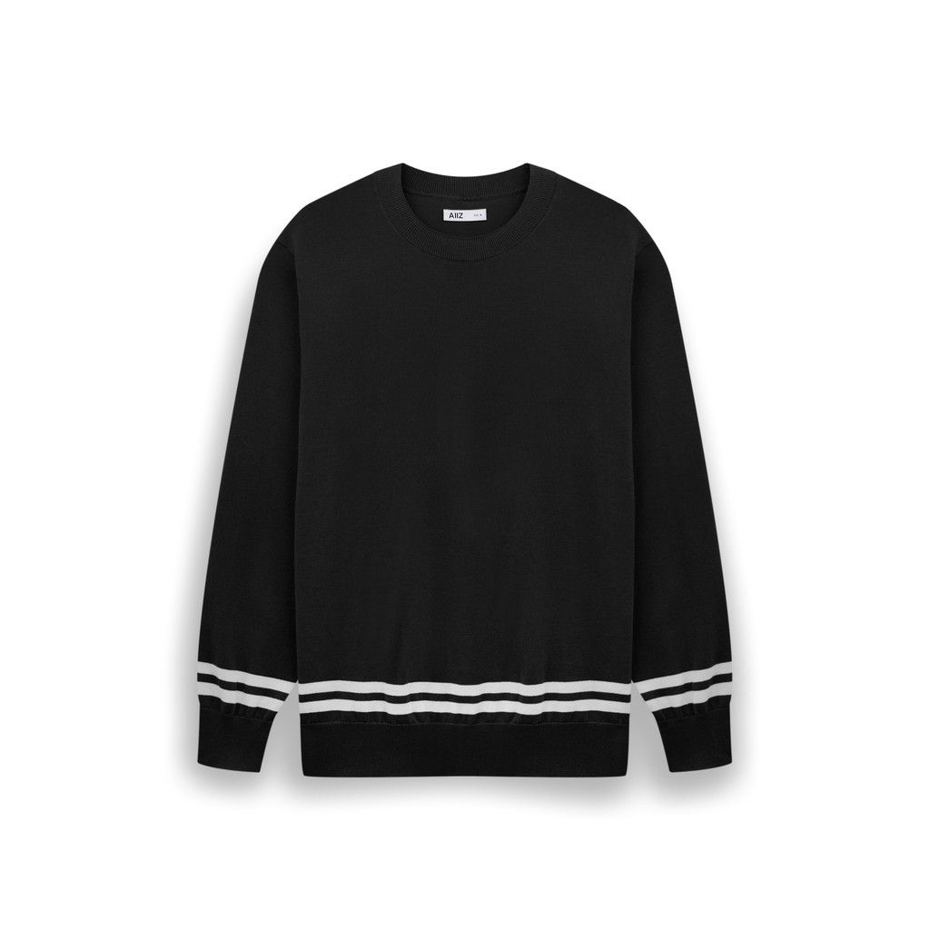 AIIZ (เอ ทู แซด) - AIIZ เสื้อสเวตเตอร์ผู้ชายคอกลมแขนยาวทอตัดต่อลาย AIIZ Men's Blocked Round Neck Sweater