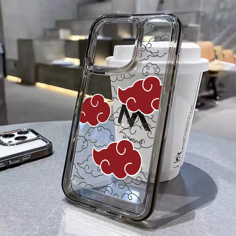 แฟชั่นอะนิเมะนารูโตะอุซึมากิองค์กรแสงอุษาฮาร์ดโปร่งใสอวกาศสําหรับiphone 16 Pro MAX 16 Plus 15 Pro 14/13/12 iPhone 11 XS MAX XRกันกระแทกHDฝาครอบโทรศัพท์ใส