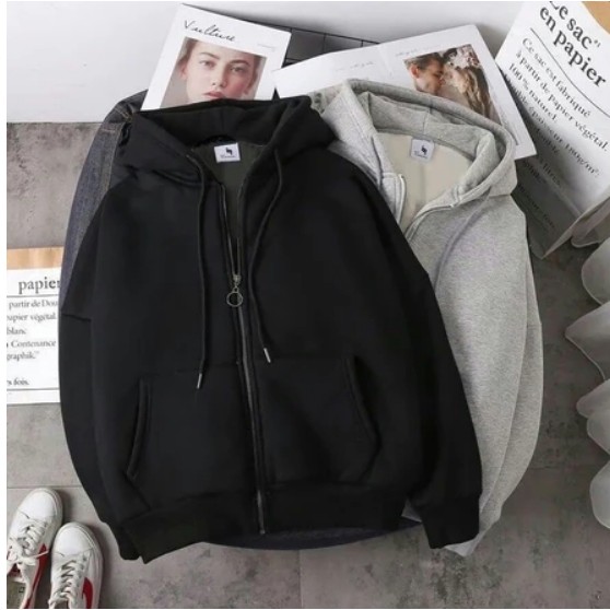 เสื้อแจ็กเก็ตกันหนาวลําลอง มีฮู้ด ทรงหลวม แต่งซิป สไตล์เกาหลี สําหรับผู้ชาย และนักเรียน - รูปที่ 4