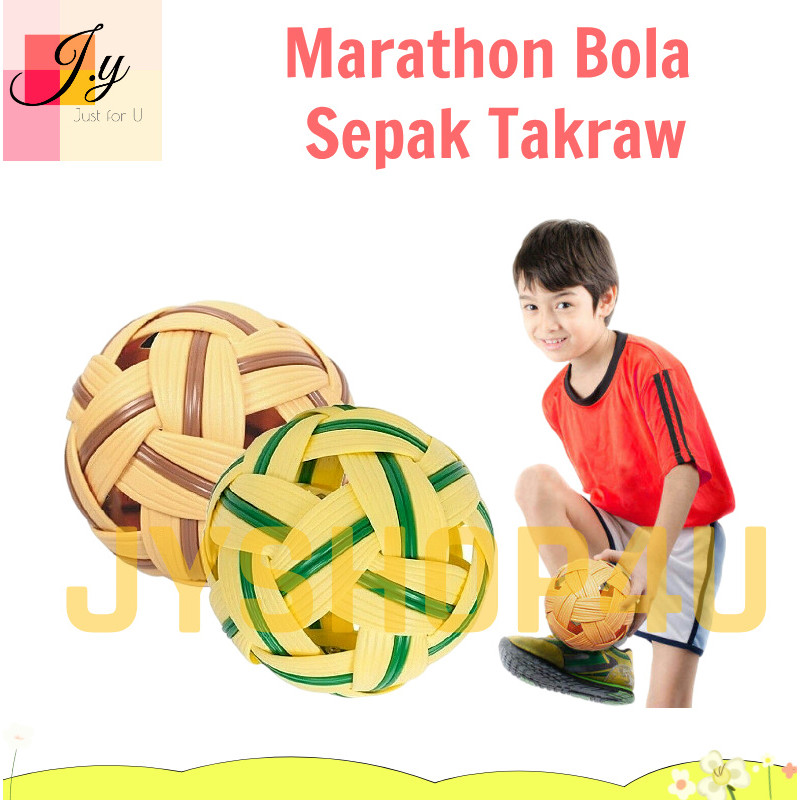 (JYSHOP4U) เซปักตะกร้อบอล TKO-1 Hijau / Kuning / Brown Marathon 球