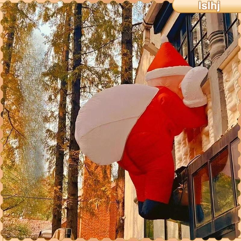 [Lslhj] 6.56 ฟุต Christmas Inflatable แขวน Santa ความแปลกใหม่พร้อมไฟ LED ในตัว
