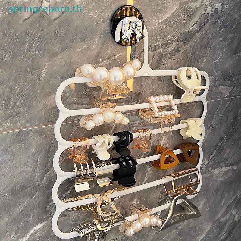 # แฟชั่น TH # Hair Claw Storage Rack Organizer ผู้ถือความจุขนาดใหญ่แขวนผนัง Hairpin Hanger Space al Storage Rack .