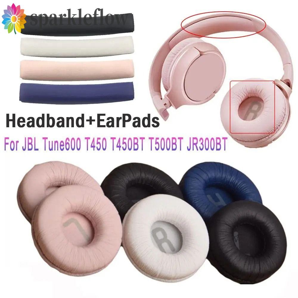 Sparkleflow หูฟังฟองน้ํา, JBL Head-mounted หนังเทียมหูฟังแถบคาดศีรษะป้องกันกรณี,หนาสําหรับ JBL Ear Pads หมอนสําหรับ JBL T600/T450/T450BT/T500BT/JR300BT