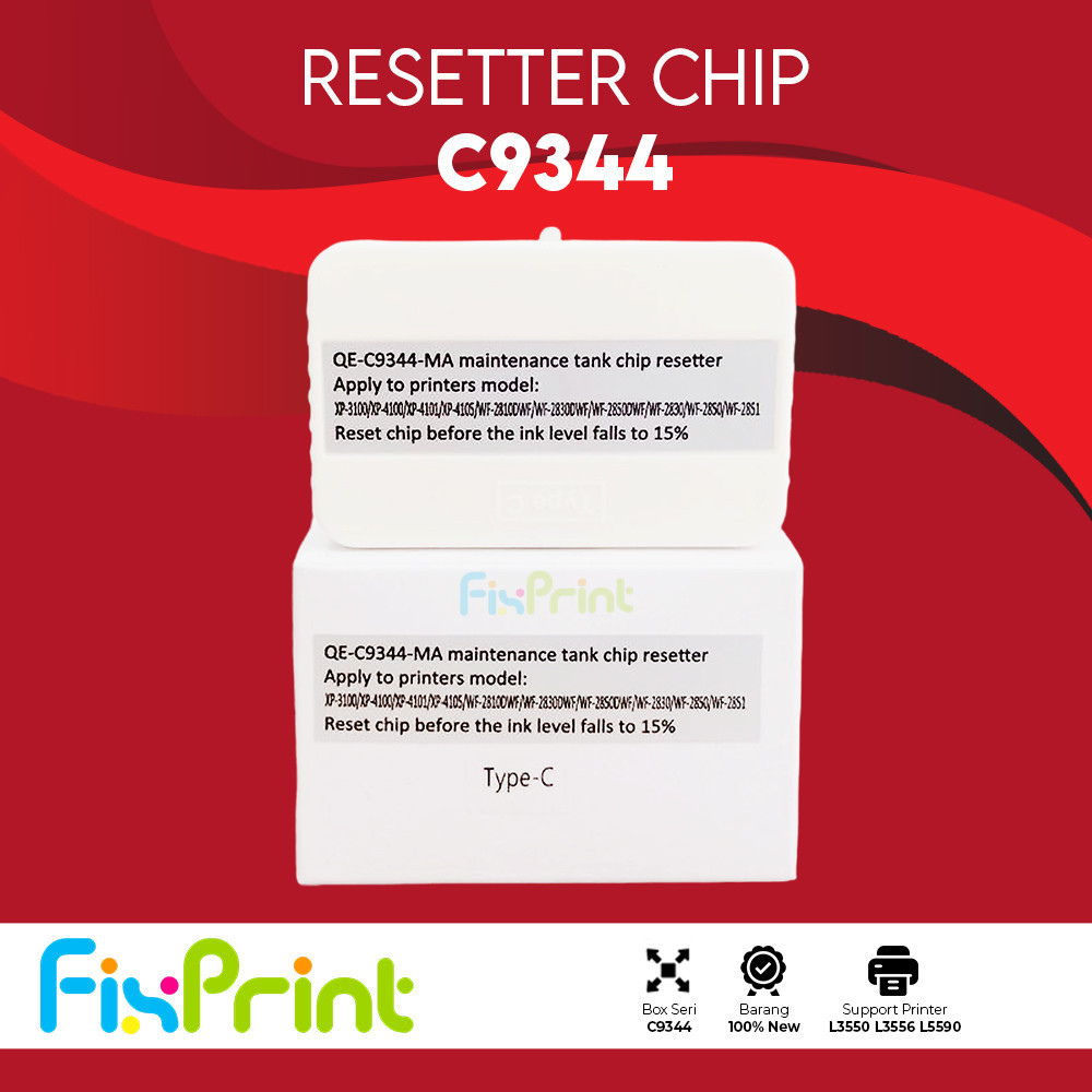 Resetter ชิปกล่องบํารุงรักษา Wasting C9344 ชิปรีเซ็ตหมึกเสีย C9344 Pad เครื่องพิมพ์การบํารุงรักษากล่