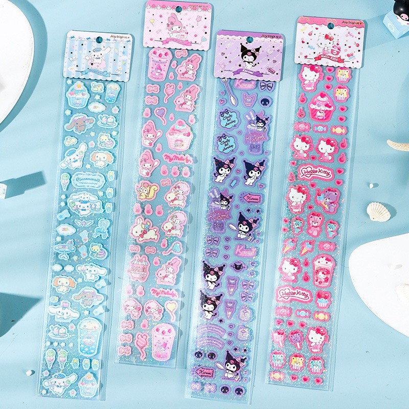 SANRIO สติกเกอร์สําหรับเด็ก สาว ทําเอง กล้องแล็ปท็อป เครื่องบันทึกเสียงโทรศัพท์ ไดอารี่ การ์ตูนน่ารัก ซานริโอ สติกเกอร์