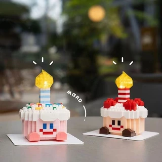 BHQ บล็อกตัวต่อเค้กวันเกิด ตัวต่อ พร้อมไฟ ของเล่นเด็ก ของขวัญวันเกิด