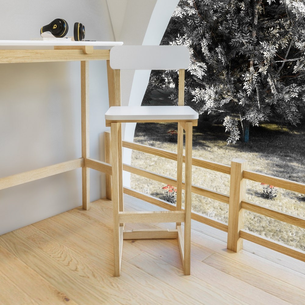 Koncept Furniture เก้าอี้ไม้ล้วน KC-PLAY รุ่น BUDDI สีขาว (40x37x104 ซม.) แบรนด์ KONCEPT FURNITURE