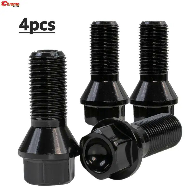 4x Car Wheel Locking Bolts 36136781151 Black Steel Truck Parts For BMW Mini R50 2/4/5/6/7 Series X1 