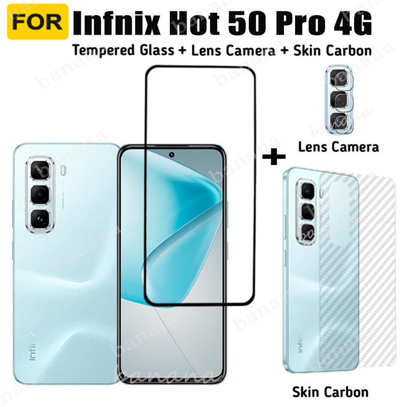 สําหรับ infinix Hot 50 Pro กระจกนิรภัย Hot 50i 50 4G 50 5G ป้องกันหน้าจอเลนส์กล้อง + ฟิล์มด้านหลัง