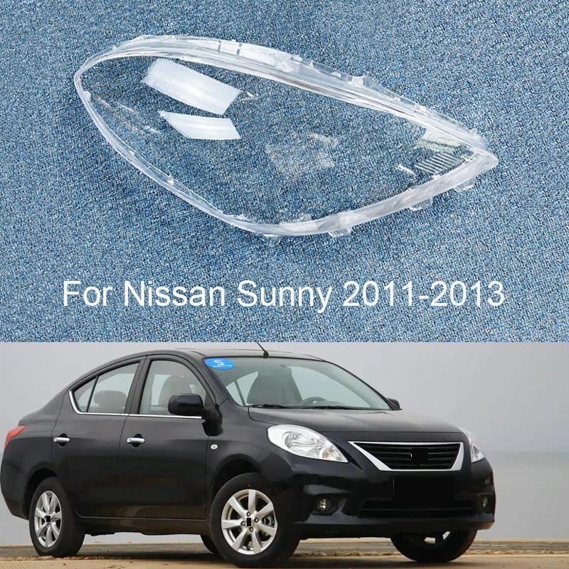 สําหรับ Nissan Sunny 2011-2013 ฝาครอบไฟหน้าโปร่งใสโคมไฟไฟหน้า Shell Plexiglass เปลี่ยน Original Lamp