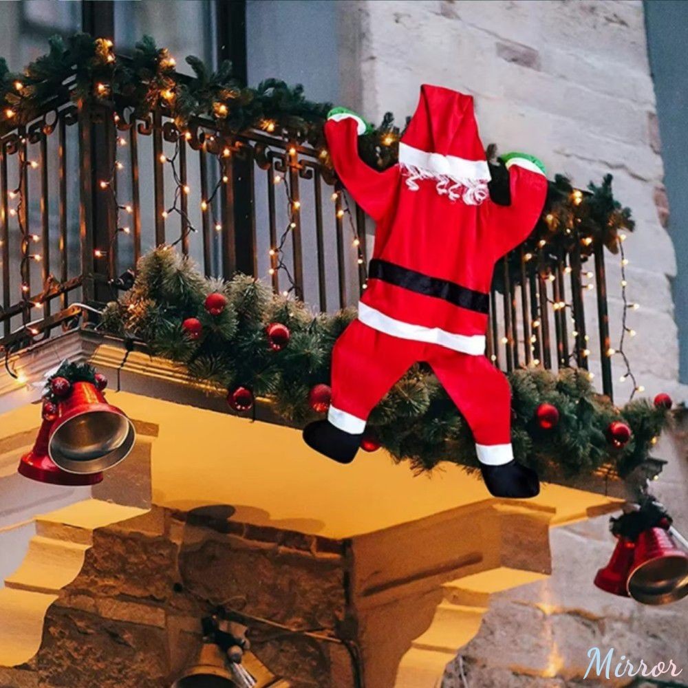Creative Santa Claus Climbing Walls Santa Claus Hanging Climbing Outdoor Indoor For Balcony Garden Christmas Decor M