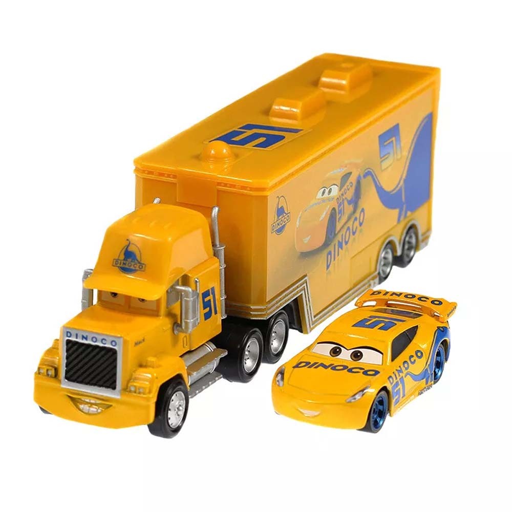 2-Pack Disney Pixar Cars NO.51 DiNOco Cruz & Hauler Truck Diecast Toys 1:55 Car
