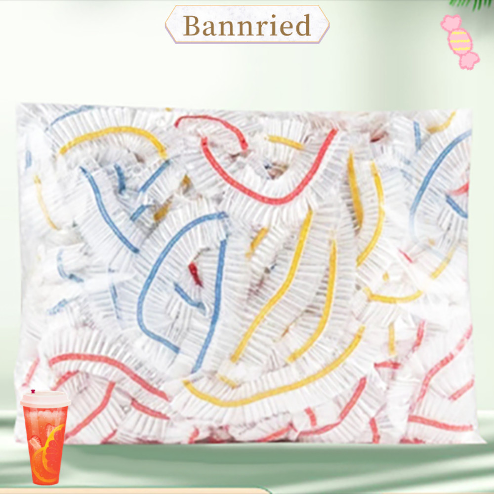 Bannriedsg989 100 ชิ้นฝาครอบอาหารแบบใช้แล้วทิ้ง,พลาสติกเกรดอาหารสด-เก็บถุงพลาสติก,ปากยืดหยุ่นทิ้งที่มีสีสัน Cling Cover