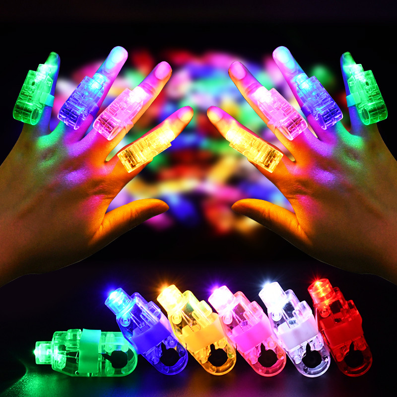 20/50pcs ไฟ LED นิ้วสีไฟฉาย Light Up ของเล่นสําหรับงานแต่งงานคริสต์มาสตกแต่งเด็กวันเกิด Party Goodie กระเป๋า Pinata ฟิลเลอร์