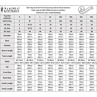 ZANZEA ซานเซีย ผู้หญิงเกาหลีพิมพ์ปกจีบแขนโคมไฟกระเป๋าขากว้างชุดสองชิ้น