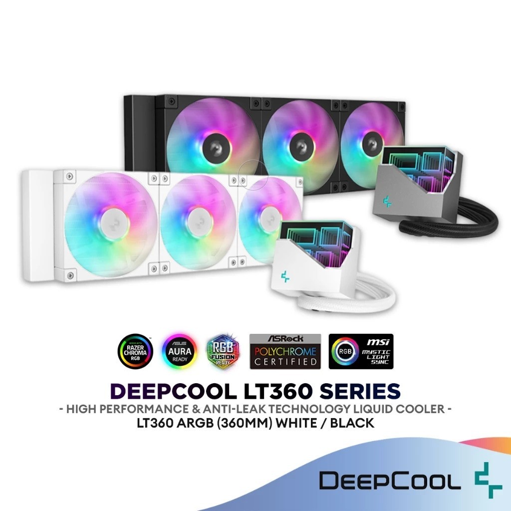 CPU LIQUID COOLER (ระบบระบายความร้อนด้วยน้ำ) DEEPCOOL LT360 ARGB (BLACK/WHITE)