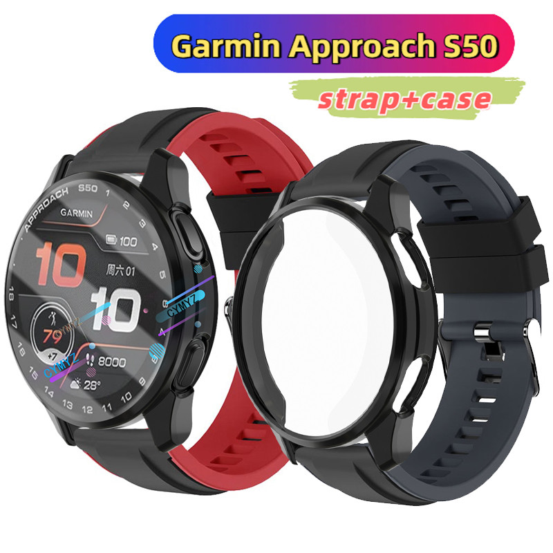 Garmin Approach S50 strap สายซิลิโคนสายรัดข้อมือกีฬาสําหรับ Garmin Approach S50 case ปกป้องหน้าจอ