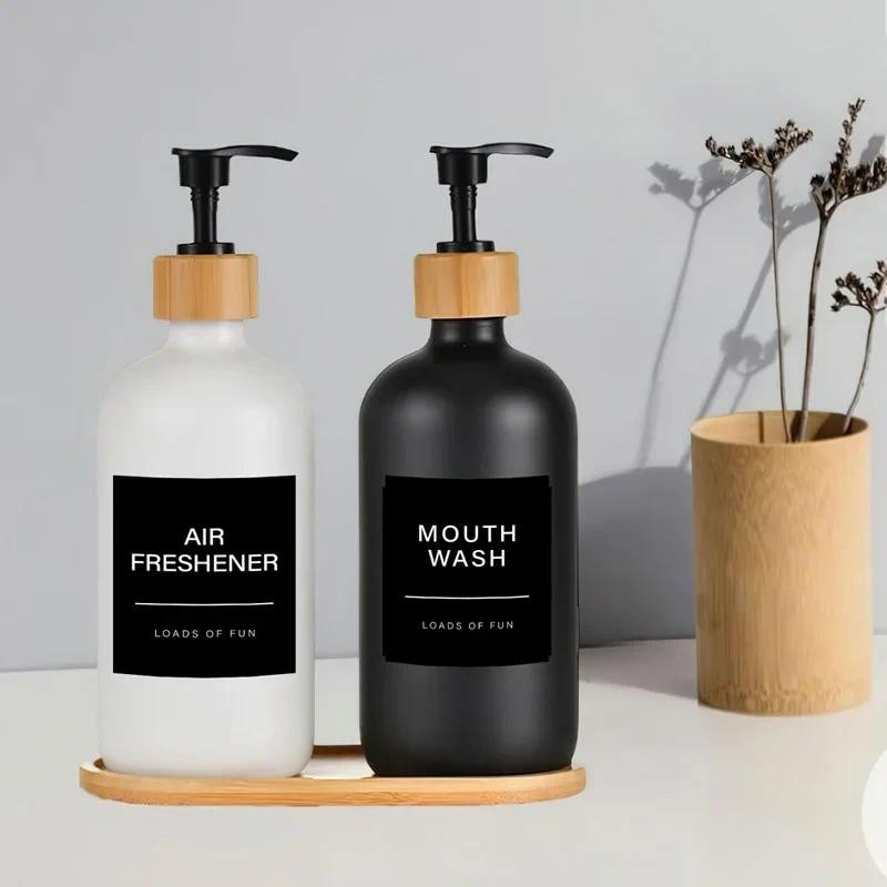 Hot 12 ชิ้นป้ายตู้ทําสบู่โลชั่นกันน้ําสติกเกอร์แชมพูครีมนวดผม Body Wash ห้องน้ําเจลอาบน้ําสติกเกอร์