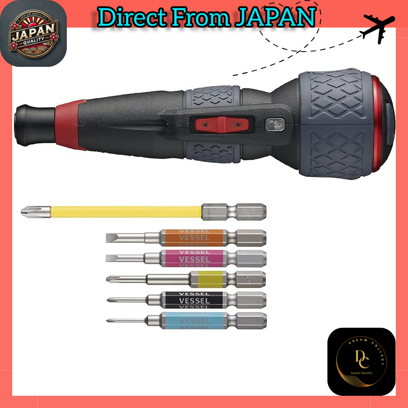 VESSEL Electric Drill Ball Plus 220USB-P1 & Precision Bit Set of 5 GS5P-03