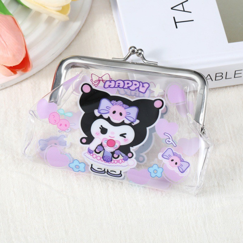 Yadou Sanrio กระเป๋าใส่เหรียญใสพิมพ์ลาย KT การ์ตูนน่ารักสําหรับเด็ก