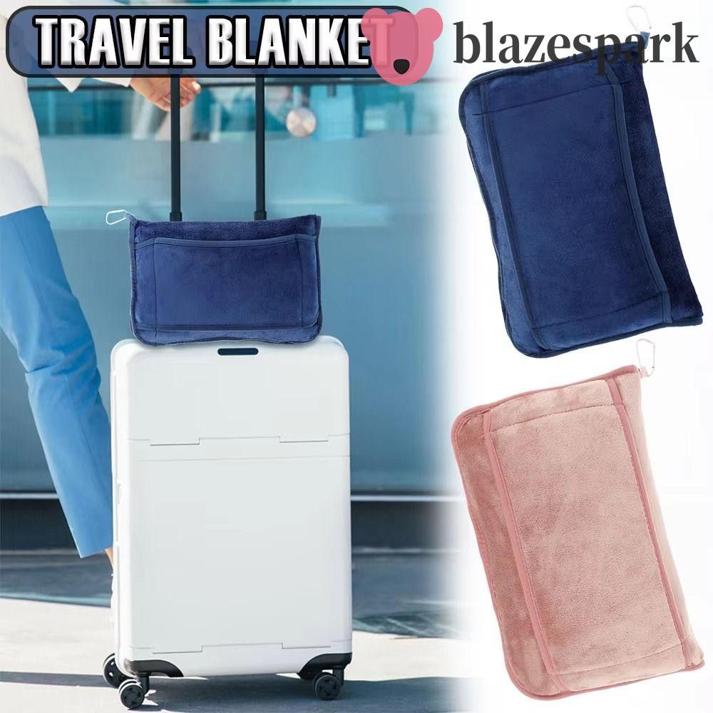 Blazespark ชุดหมอนและผ้าห่มสําหรับเดินทาง, ผ้านวม Nap แบบพับได้ 2 in 1, มัลติฟังก์ชั่น Warm แบบพกพา Flannel นุ่มโยนหมอน Camping