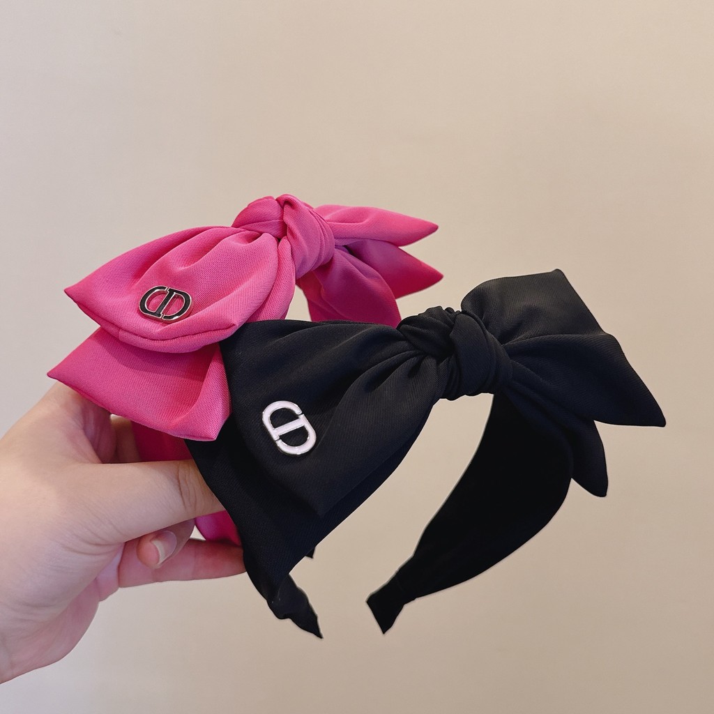 ที่คาดผมโบว์ขนาดใหญ่สีธรรมดาสำหรับฤดูร้อนที่คาดผมสำหรับออกนอกบ้าน