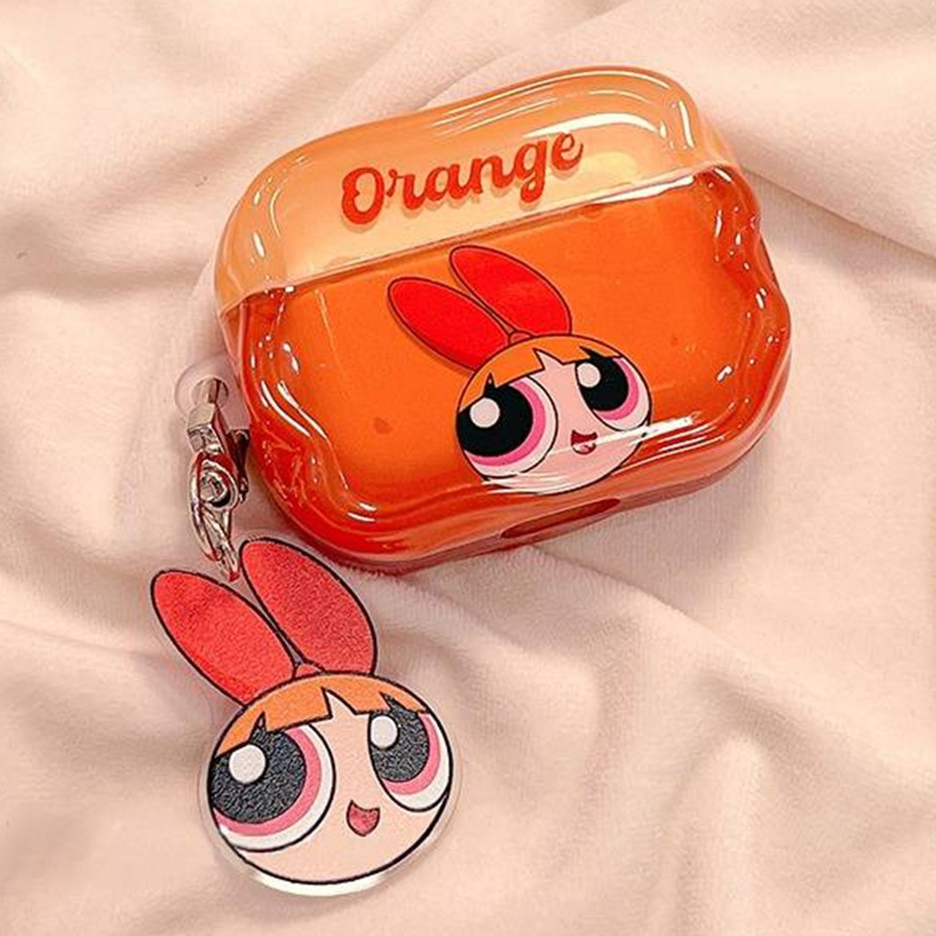 เคสหูฟังสําหรับ แอร์พอด 4 มือโปร 2 3 1การ์ตูนสีสัน พาวเวอร์พัฟ สาวคลื่นขอบนุ่ม ทีพียู กันกระแทกบลูทูธไร้สายหูฟังฝาครอบป้องกันเปลือกกับจี้ป้องกันการสูญ