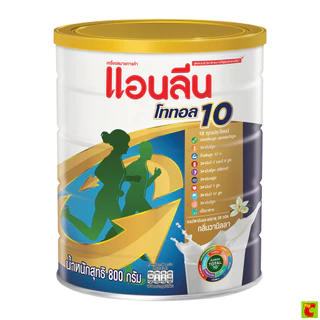 แอนลีน โททอล 10 เครื่องดื่มนมผง กลิ่นวานิลลา 800 ก.