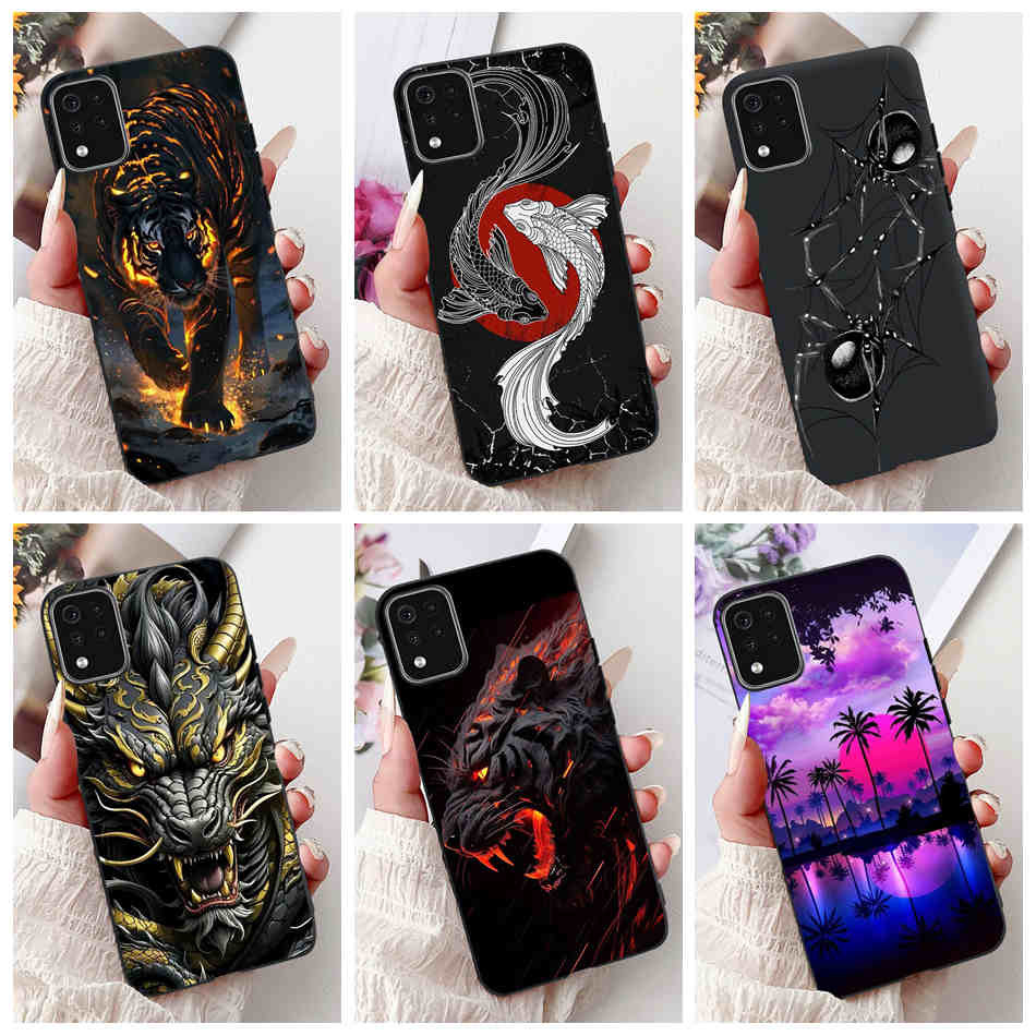 สําหรับ LG K42 K52 2020 K420 K520 Cool รูปแบบมังกรเคสโทรศัพท์ LG K42 K52 (Brazil) สีดําซิลิโคนนุ่ม