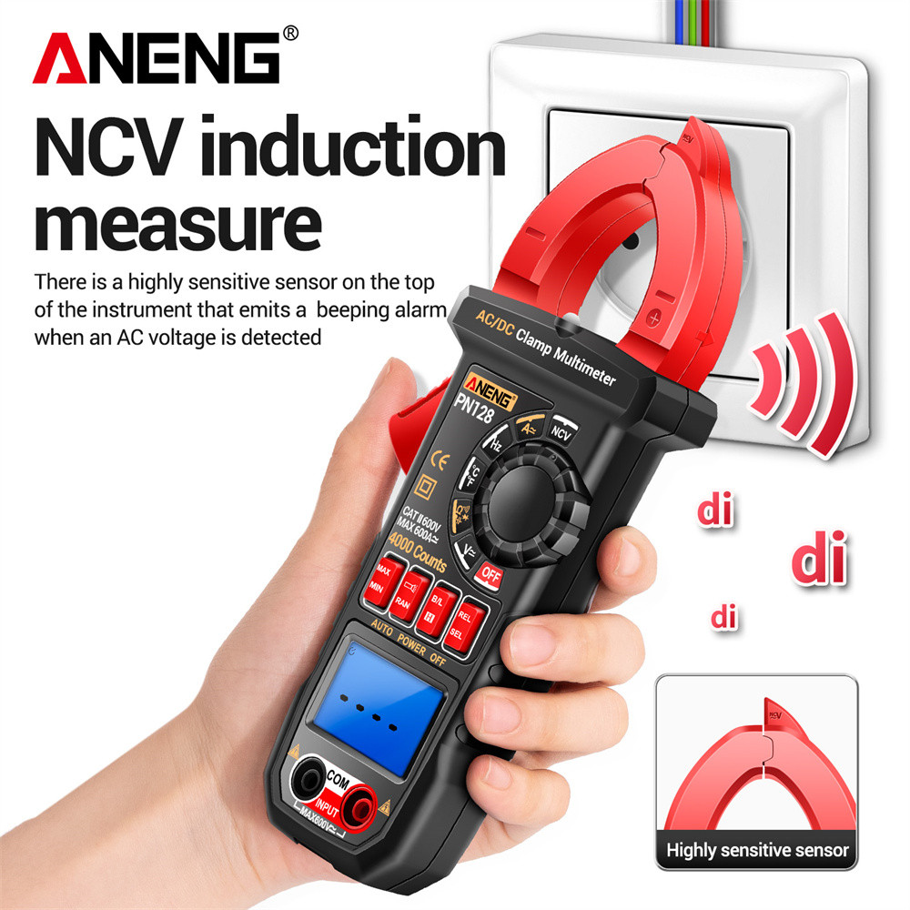 แคลมป์มัลติมิเตอร์แบบดิจิตอล 4,000 นับ PN128 NCV มัลติมิเตอร์เครื่องมือไฟฟ้า - รูปที่ 4
