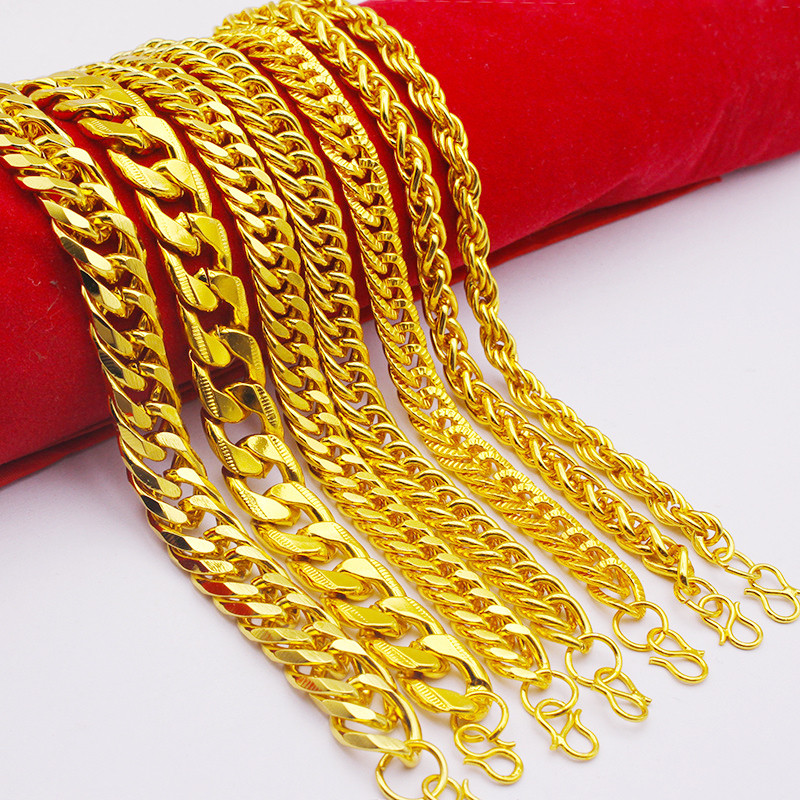 Cuban Link Chain Bracelet Golden Plated Mens Thcik Twist Bracelet Male Jewelry Gift
