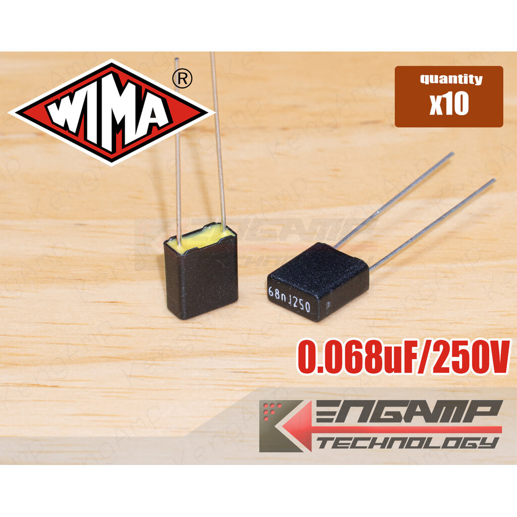 (10ตัว) [F-CAP] 0.068uF/250V 68nJ250V WIMA MKS2 3.5x7.3 H8.5mm P=5mm