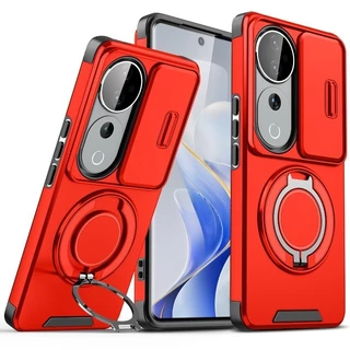 Vivo V50 V40 Lite V40 Pro สไลด์เลนส์กล้องขาตั้งเคสโทรศัพท์แม่เหล็กขาตั้งเกราะกันกระแทกฝาครอบซิลิโคนแข็ง