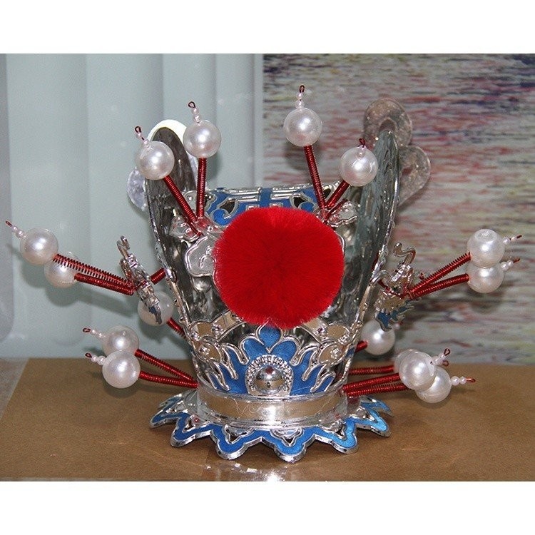 จัดส่งรวดเร็ว~ หมวกโอเปร่า สีม่วงทอง หมวกเจ้าชายมงกุฎ หมวกเจียเปาหยู หมวกซุนหงอคง อุปกรณ์การแสดงละคร สีทอง