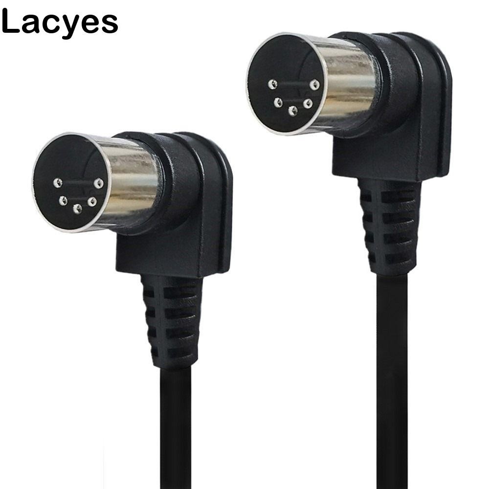 Lacyes มุมขวา MIDI สาย, ชายกับชายปลั๊ก 90 องศา MIDI DIN 5PIN สายต่อ, M/M สายควบคุมเกียร์ทนทาน Double MIDI DIN ปลั๊กสาย KTV