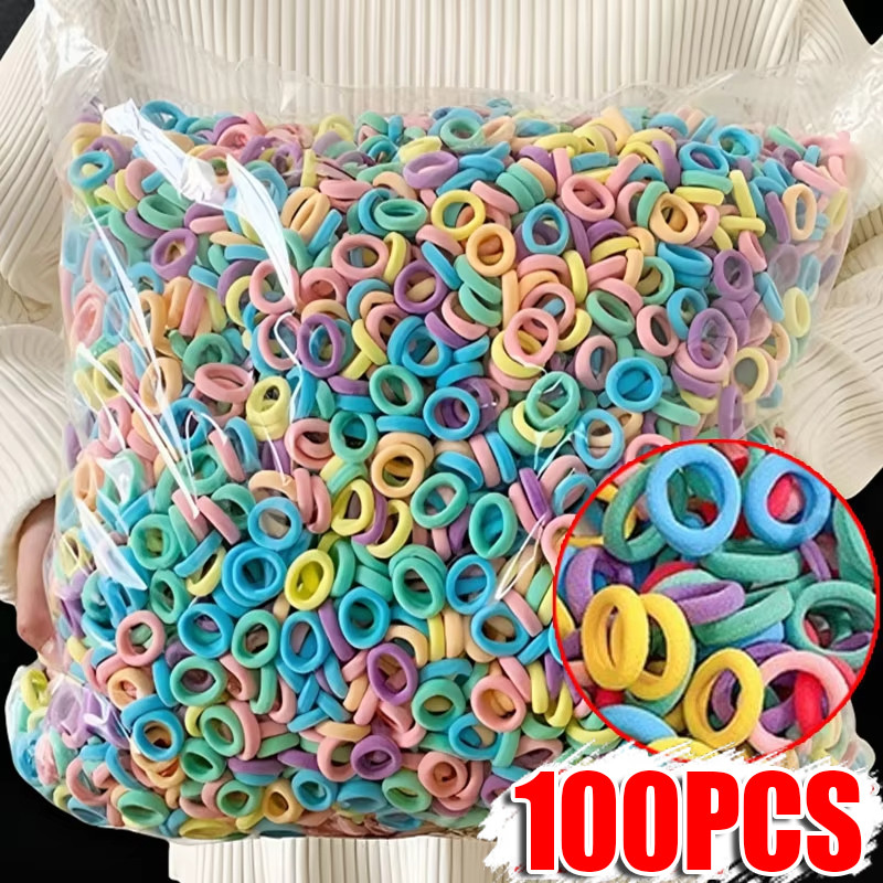 20มิลลิเมตรเด็กผูกผมวงยืดหยุ่นนุ่มไม่มีความเสียหาย,100ชิ้นที่มีสีสันเด็กวัยหัดเดินอุปกรณ์ผมสําหรับสาวๆ(สีดํา/สีขาว/หลากสี)