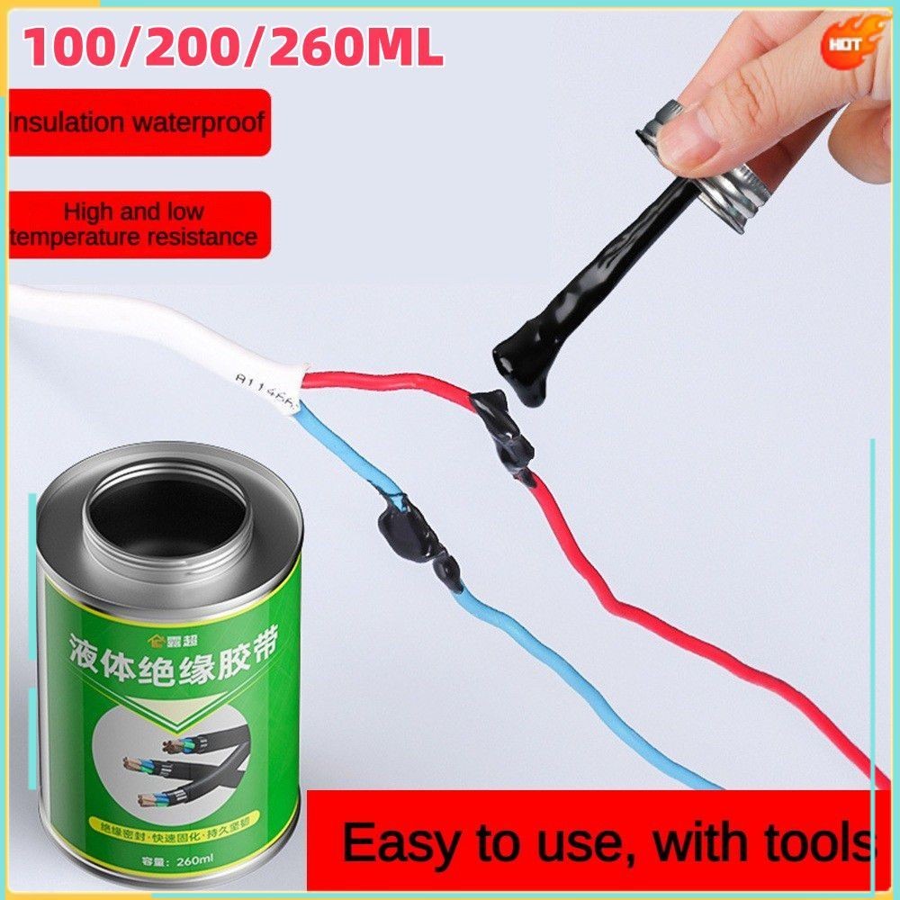 เทปพันสายไฟเหลวอเนกประสงค์ 100/200/260มล - น้ํายาเคลือบหลุมร่องฟันกันน้ําแบบยืดหยุ่นแห้งเร็วสําหรับสภาพสุดขีดเหมาะสําหรับยานยนต์/มารีน/อิเล็คทรอนิคส์