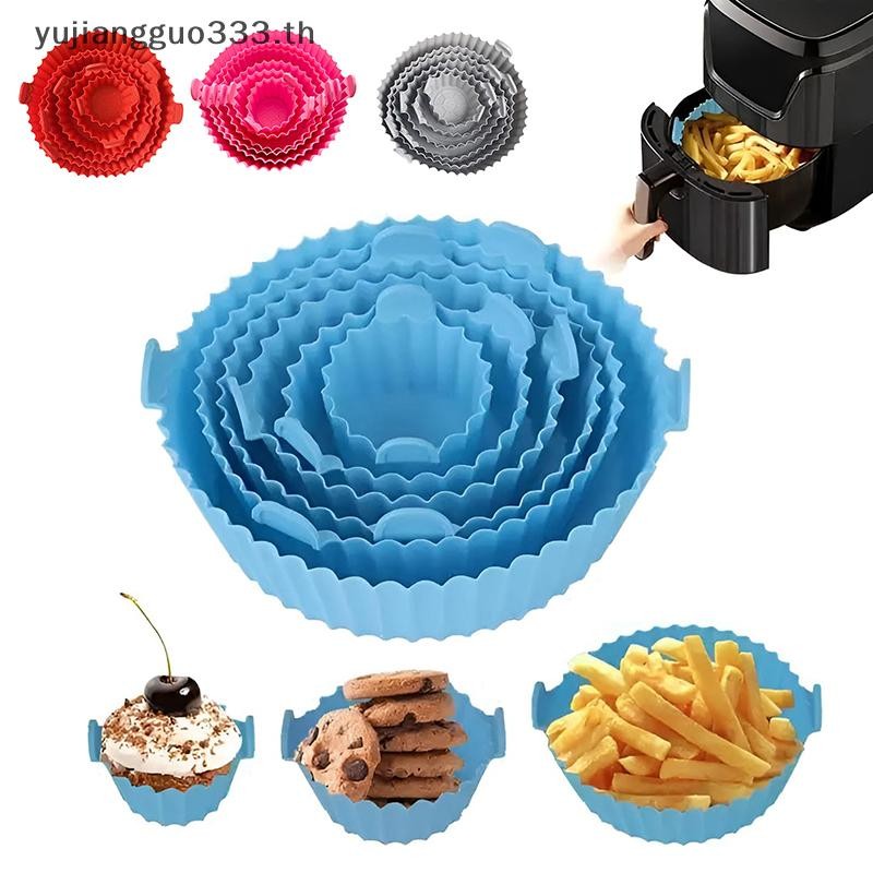 # yujiang # Air Fryer ถาดเตาอบถาดอบทอดตะกร้า Mat Air Fryer หม้อซิลิโคนเปลี่ยนกระทะย่าง Bakeware Pizza Pan.