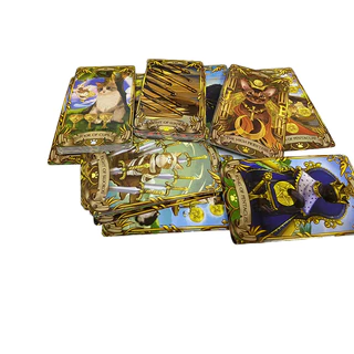 น่ารัก Nine Lives Cats ไพ่ทาโรต์ 78 ดาดฟ้า ความบันเทิง ไพ่ทาโรต์ Fate Divination fate Tarot Fortune-telling เกมกระดาน