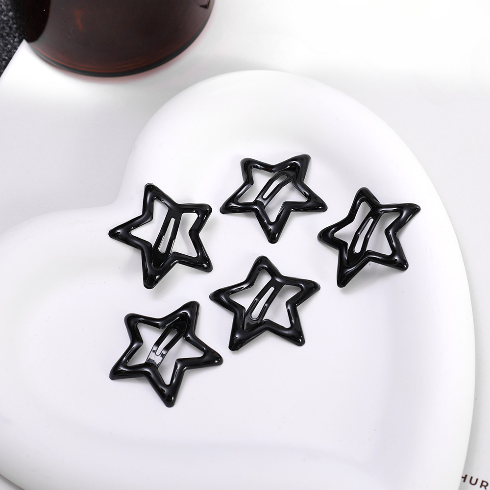 น่ารัก Headwear - แฟชั่น Y2k สีดําสีเทา Star กิ๊บติดผม - Oil Drop Metal Barrettes - ผู้หญิงเกาหลีอุปกรณ์เสริมผม - สําหรับสาว - รูปที่ 5